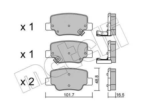 22-0880-0 METELLI Комплект тормозных колодок, дисковый тормоз (фото 1)