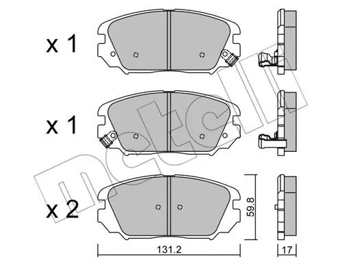 22-0885-0 METELLI Комплект тормозных колодок, дисковый тормоз (фото 1)