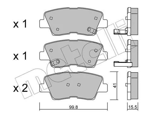 22-0886-0 METELLI Комплект тормозных колодок, дисковый тормоз (фото 1)