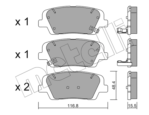 22-0901-0 METELLI Комплект тормозных колодок, дисковый тормоз (фото 1)