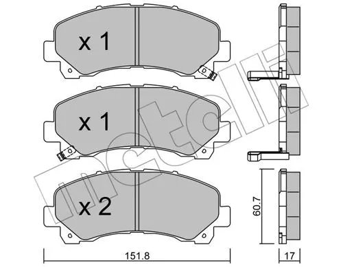 22-0902-0 METELLI Комплект тормозных колодок, дисковый тормоз (фото 1)
