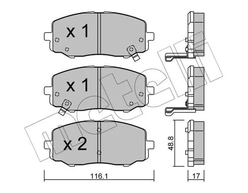22-0912-0 METELLI Комплект тормозных колодок, дисковый тормоз (фото 1)