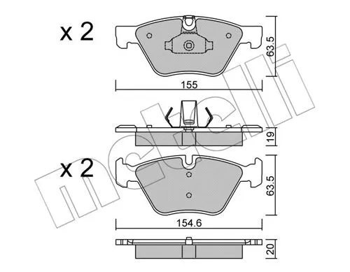 22-0917-0 METELLI Комплект тормозных колодок, дисковый тормоз (фото 1)