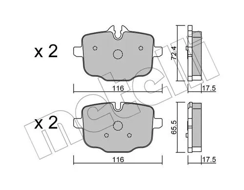 22-0921-0 METELLI Комплект тормозных колодок, дисковый тормоз (фото 1)