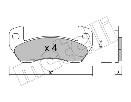 22-0925-0 METELLI Комплект тормозных колодок, дисковый тормоз (фото 1)