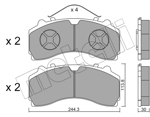22-0934-0 METELLI Комплект тормозных колодок, дисковый тормоз (фото 1)