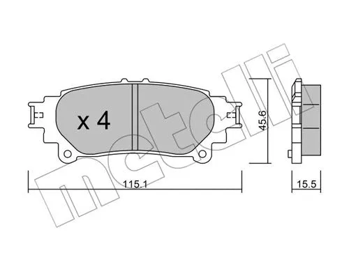 22-0939-0 METELLI Комплект тормозных колодок, дисковый тормоз (фото 1)