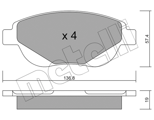 22-0948-0 METELLI Комплект тормозных колодок, дисковый тормоз (фото 1)
