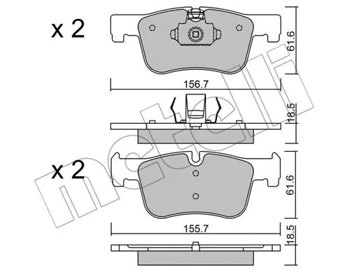 22-0960-0 METELLI Комплект тормозных колодок, дисковый тормоз (фото 1)
