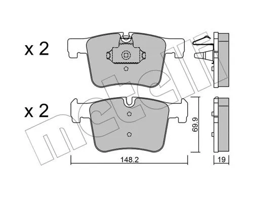 22-0961-0 METELLI Комплект тормозных колодок, дисковый тормоз (фото 1)