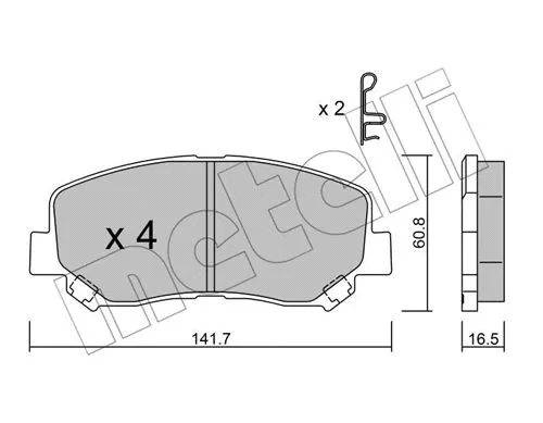 22-0969-0 METELLI Комплект тормозных колодок, дисковый тормоз (фото 1)