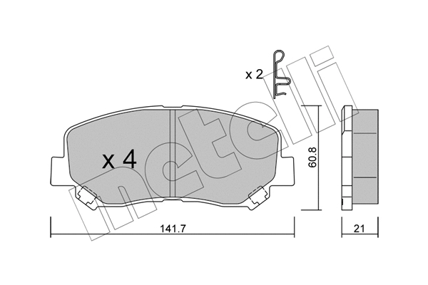 22-0969-1 METELLI Комплект тормозных колодок, дисковый тормоз (фото 1)