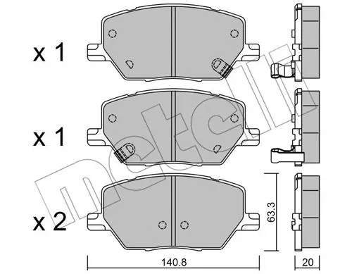 22-1001-0 METELLI Комплект тормозных колодок, дисковый тормоз (фото 1)