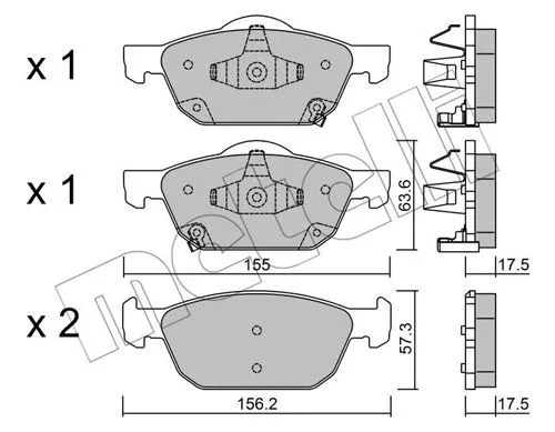 22-1009-0 METELLI Комплект тормозных колодок, дисковый тормоз (фото 1)