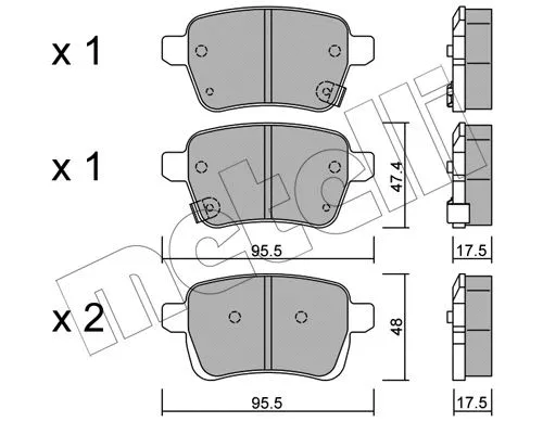 22-1012-0 METELLI Комплект тормозных колодок, дисковый тормоз (фото 1)