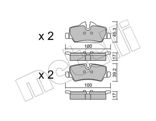 22-1014-0 METELLI Комплект тормозных колодок, дисковый тормоз (фото 1)