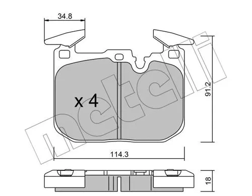 22-1015-1 METELLI Комплект тормозных колодок, дисковый тормоз (фото 1)
