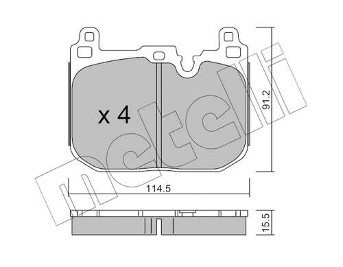 22-1015-4 METELLI Комплект тормозных колодок, дисковый тормоз (фото 1)