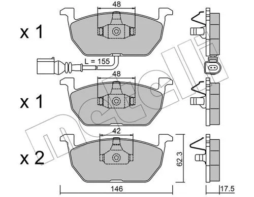 22-1028-0 METELLI Комплект тормозных колодок, дисковый тормоз (фото 1)