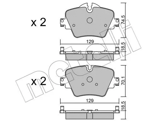 22-1037-0 METELLI Комплект тормозных колодок, дисковый тормоз (фото 1)
