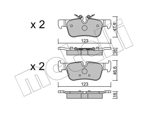 22-1038-0 METELLI Комплект тормозных колодок, дисковый тормоз (фото 1)