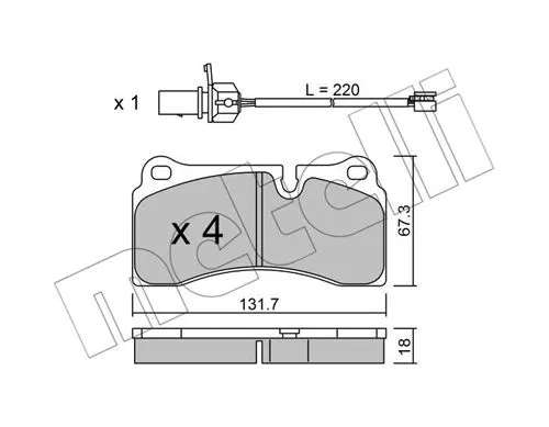 22-1044-0 METELLI Комплект тормозных колодок, дисковый тормоз (фото 1)
