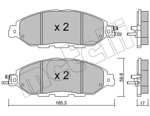 22-1045-0 METELLI Комплект тормозных колодок, дисковый тормоз (фото 1)