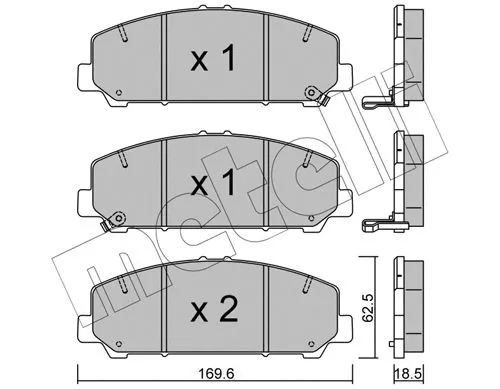 22-1046-0 METELLI Комплект тормозных колодок, дисковый тормоз (фото 1)