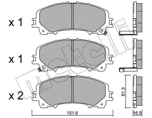 22-1082-0 METELLI Комплект тормозных колодок, дисковый тормоз (фото 1)