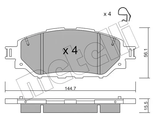 22-1090-0 METELLI Комплект тормозных колодок, дисковый тормоз (фото 1)