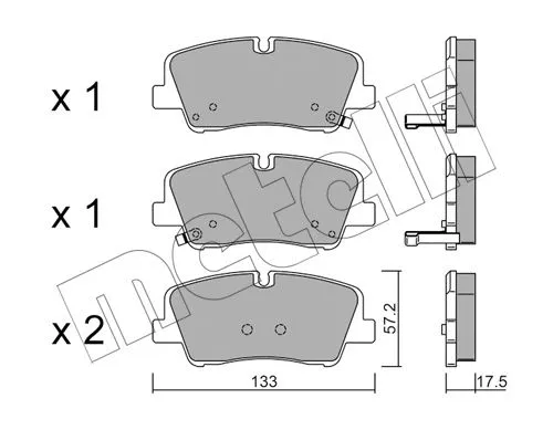 22-1095-0 METELLI Комплект тормозных колодок, дисковый тормоз (фото 1)