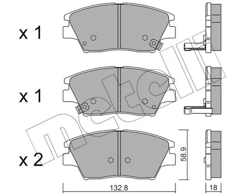 22-1098-0 METELLI Комплект тормозных колодок, дисковый тормоз (фото 1)