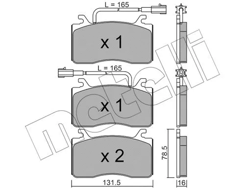22-1100-0 METELLI Комплект тормозных колодок, дисковый тормоз (фото 1)