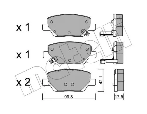 22-1104-0 METELLI Комплект тормозных колодок, дисковый тормоз (фото 1)
