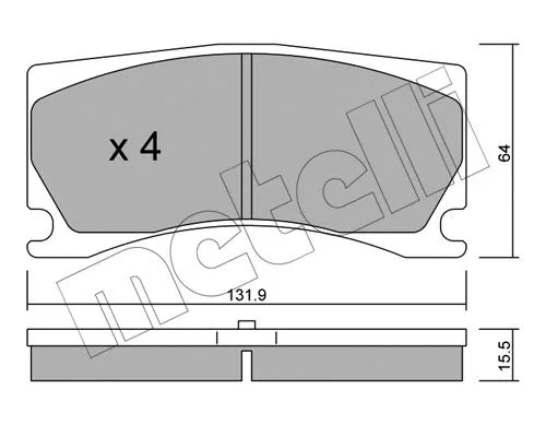 22-1106-0 METELLI Комплект тормозных колодок, дисковый тормоз (фото 1)