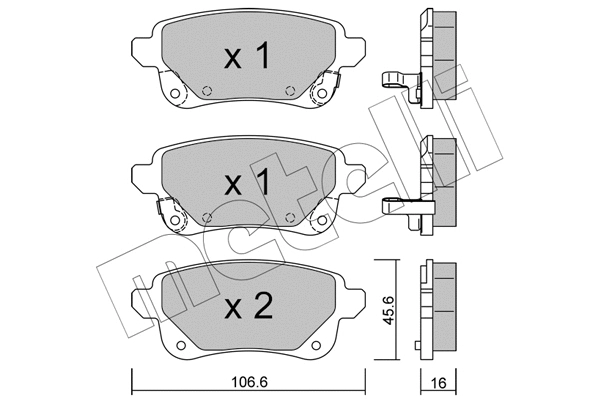 22-1112-1 METELLI Комплект тормозных колодок, дисковый тормоз (фото 1)