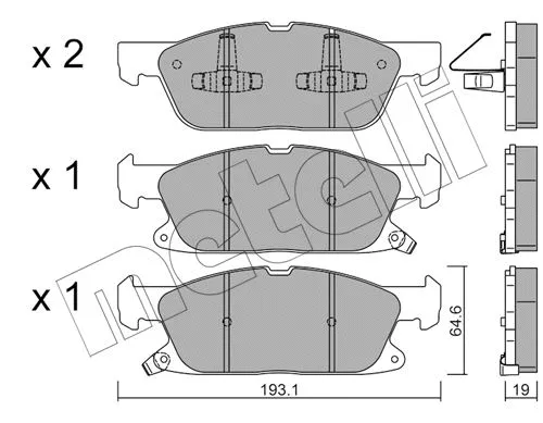 22-1117-0 METELLI Комплект тормозных колодок, дисковый тормоз (фото 1)