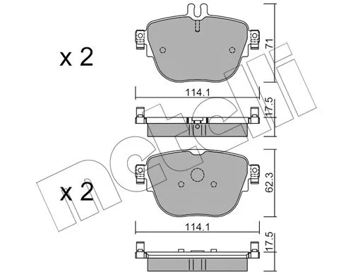 22-1137-0 METELLI Комплект тормозных колодок, дисковый тормоз (фото 1)