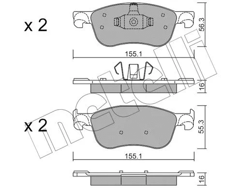 22-1142-0 METELLI Комплект тормозных колодок, дисковый тормоз (фото 1)