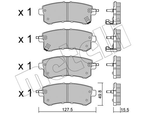 22-1155-0 METELLI Комплект тормозных колодок, дисковый тормоз (фото 1)