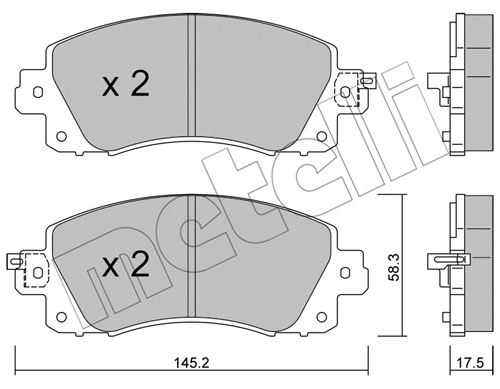 22-1161-0 METELLI Комплект тормозных колодок, дисковый тормоз (фото 1)