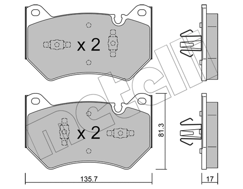 22-1170-1 METELLI Комплект тормозных колодок, дисковый тормоз (фото 1)
