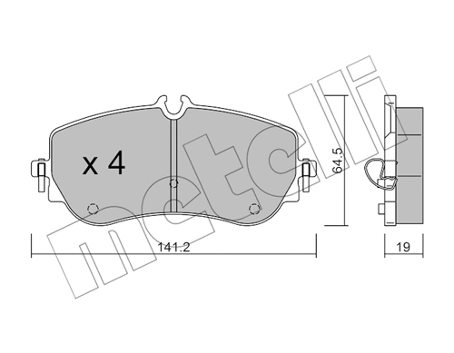 22-1175-0 METELLI Комплект тормозных колодок, дисковый тормоз (фото 1)