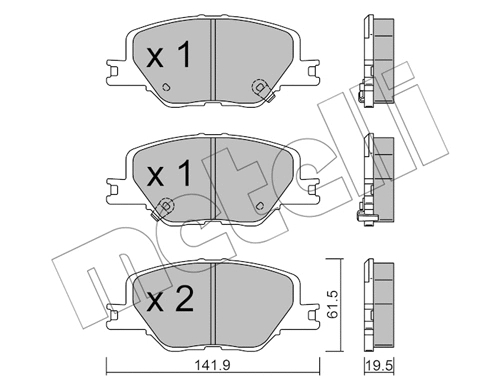 22-1177-0 METELLI Комплект тормозных колодок, дисковый тормоз (фото 1)