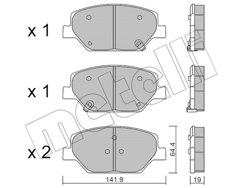 22-1178-0 METELLI Комплект тормозных колодок, дисковый тормоз (фото 1)