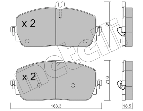 22-1194-0 METELLI Комплект тормозных колодок, дисковый тормоз (фото 1)