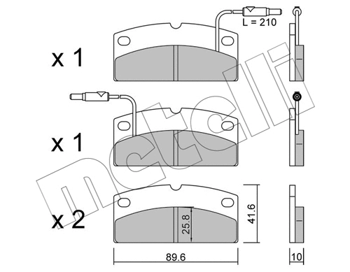 22-1231-0 METELLI Комплект тормозных колодок, дисковый тормоз (фото 1)