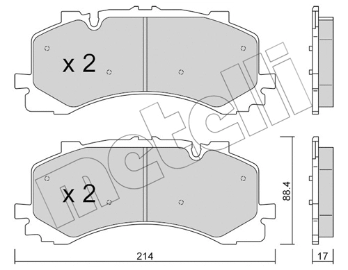 22-1252-0 METELLI Комплект тормозных колодок, дисковый тормоз (фото 1)