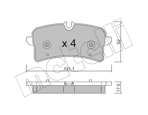 22-1261-0 METELLI Комплект тормозных колодок, дисковый тормоз (фото 1)