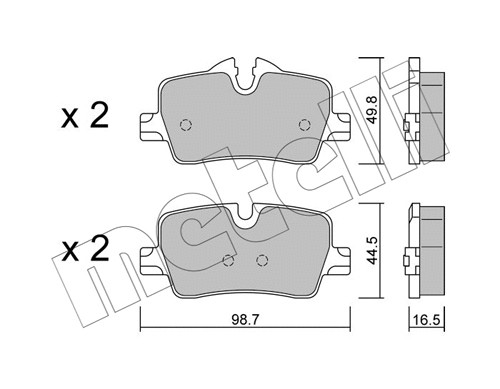 22-1264-0 METELLI Комплект тормозных колодок, дисковый тормоз (фото 1)